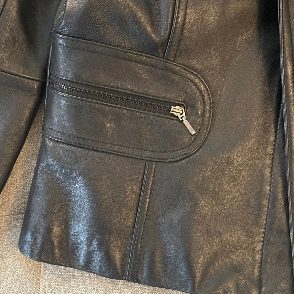 Kenneth Cole Reaction Black Leather Jacket